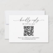 Klassiek Modern Elegant Script QR Code Bruiloft RSVP Kaartje (Voorkant)