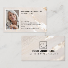 Klassiek modern goud folie professioneel logo & fo visitekaartje