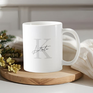 Klassiek modern monogram bruidsmeisje cadeau koffiemok