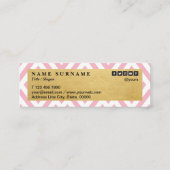 Klassiek modern patroongoud - Accent Roze Loyalty Mini Visitekaartje (Achterkant)