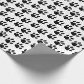 Klassiek Modern Paw Print Patroon Zwart-wit Cadeaupapier (Hoek)