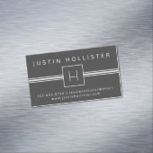 Klassiek Modern Professioneel Monogram | Donkergri Magnetisch Visitekaartje (Voorbeeld)