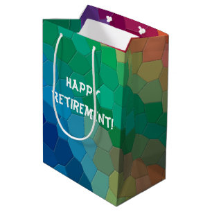 Klassiek Modern Regenboog Mozaïek Patroon, Pensioe Medium Cadeauzakje