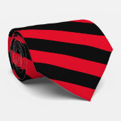 Klassiek Modern Rood en Zwart Gestreept Stropdas (Opgerold)