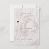 Klassiek modern Rustic Wood Grain herfst Weddensch RSVP Kaartje (Voorkant)