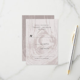 Klassiek modern Rustic Wood Grain herfst Weddensch RSVP Kaartje