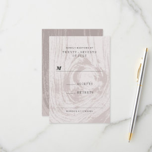 Klassiek modern Rustic Wood Grain herfst Weddensch RSVP Kaartje