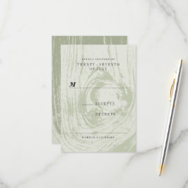 Klassiek modern Rustic Wood Grain Spring Wedding RSVP Kaartje