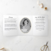 Klassiek Modern Schrift 2-Foto Rouwkaart Drieluik Programma (Binnen)