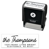 Klassiek modern script bruiloft retour adres zelfinktende stempel (In situ)