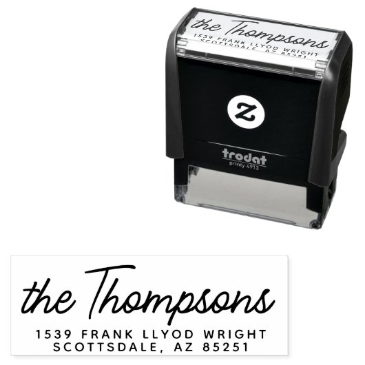 Klassiek modern script bruiloft retour adres zelfinktende stempel (In situ)