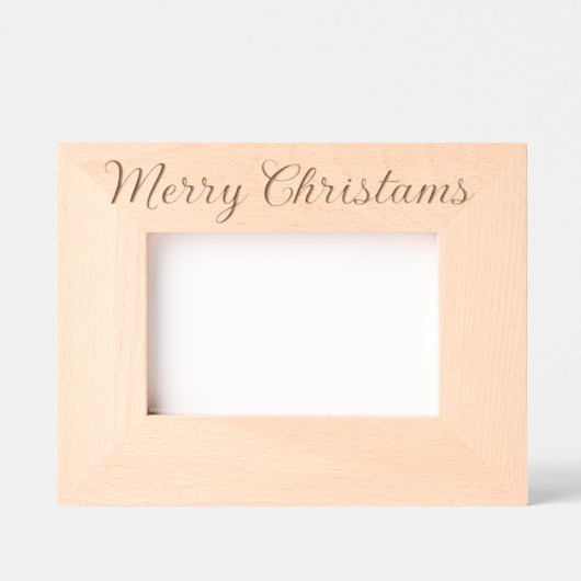 Klassiek Modern Script Cursief Vrolijk Kerstfeest Gegraveerde Lijstjes (Voorkant)