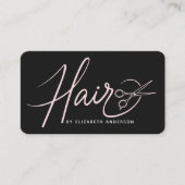 Klassiek Modern Script Haarstylist Blush Pink Visitekaartje (Voorkant)