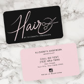 Klassiek Modern Script Haarstylist Blush Pink Visitekaartje