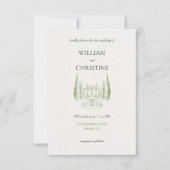 Klassiek Modern Script QR Code Wedding Kaart (Voorkant)