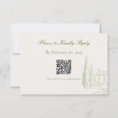 Klassiek Modern Script QR Code Wedding RSVP Kaartje (Achterkant)