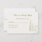 Klassiek Modern Script Wedding RSVP Kaartje (Achterkant)