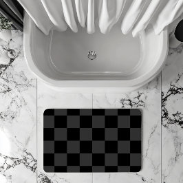 Klassiek Modern Zwart & Rokerig Zwart Checkerboard Badmat