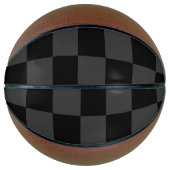 Klassiek Modern Zwart & Rokerig Zwart Checkerboard Basketbal (Voorkant)