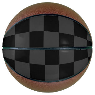 Klassiek Modern Zwart & Rokerig Zwart Checkerboard Basketbal