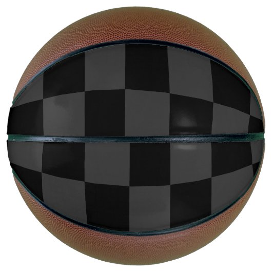 Klassiek Modern Zwart & Rokerig Zwart Checkerboard Basketbal (Voorkant)