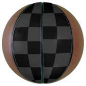 Klassiek Modern Zwart & Rokerig Zwart Checkerboard Basketbal (Verticaal)