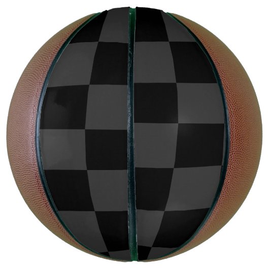 Klassiek Modern Zwart & Rokerig Zwart Checkerboard Basketbal (Verticaal)