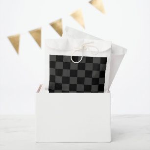 Klassiek Modern Zwart & Rokerig Zwart Checkerboard Bedankzakje