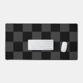 Klassiek Modern Zwart & Rokerig Zwart Checkerboard Bureaumat (Keyboard & Muis)