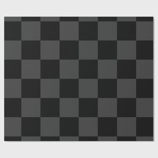 Klassiek Modern Zwart & Rokerig Zwart Checkerboard Cadeaupapier (Vlak)
