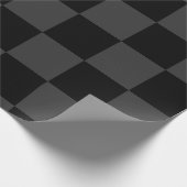 Klassiek Modern Zwart & Rokerig Zwart Checkerboard Cadeaupapier (Hoek)
