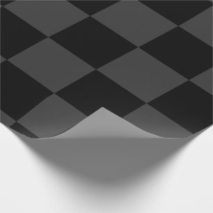Klassiek Modern Zwart & Rokerig Zwart Checkerboard Cadeaupapier
