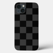 Klassiek Modern Zwart & Rokerig Zwart Checkerboard Case-Mate iPhone Case (Achterkant)