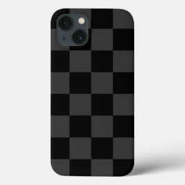 Klassiek Modern Zwart & Rokerig Zwart Checkerboard Case-Mate iPhone Case