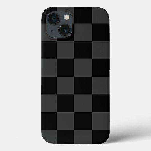 Klassiek Modern Zwart & Rokerig Zwart Checkerboard Case-Mate iPhone Case (Achterkant)