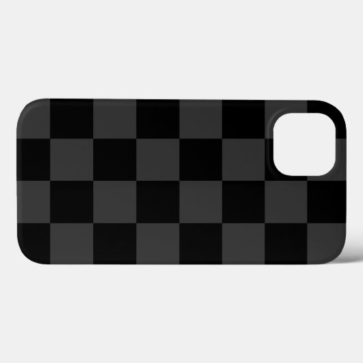 Klassiek Modern Zwart & Rokerig Zwart Checkerboard Case-Mate iPhone Case (Achterkant (horizontaal))