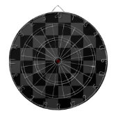 Klassiek Modern Zwart & Rokerig Zwart Checkerboard Dartbord (Voorkant)