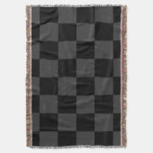 Klassiek Modern Zwart & Rokerig Zwart Checkerboard Deken (Voorkant Verticaal)