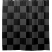 Klassiek Modern Zwart & Rokerig Zwart Checkerboard Douchegordijn (Voorkant)