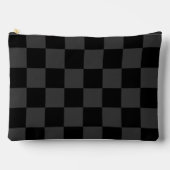 Klassiek Modern Zwart & Rokerig Zwart Checkerboard Etui (Voorkant)