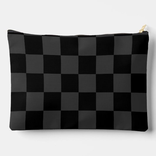 Klassiek Modern Zwart & Rokerig Zwart Checkerboard Etui (Achterkant)