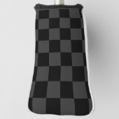 Klassiek Modern Zwart & Rokerig Zwart Checkerboard Golfheadcover (Draai 90)