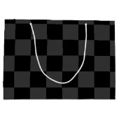 Klassiek Modern Zwart & Rokerig Zwart Checkerboard Groot Cadeauzakje (Achterkant)