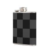 Klassiek Modern Zwart & Rokerig Zwart Checkerboard Heupfles (Links)