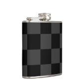 Klassiek Modern Zwart & Rokerig Zwart Checkerboard Heupfles (Rechts)