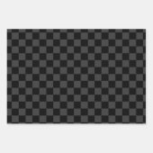 Klassiek Modern Zwart & Rokerig Zwart Checkerboard Inpakpapier Vel (Voorkant 3)
