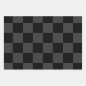 Klassiek Modern Zwart & Rokerig Zwart Checkerboard Inpakpapier Vel (Voorkant)