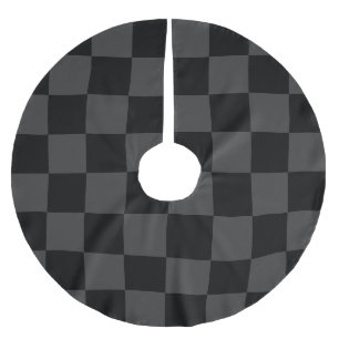 Klassiek Modern Zwart & Rokerig Zwart Checkerboard Kerstboom Rok