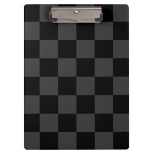 Klassiek Modern Zwart & Rokerig Zwart Checkerboard Klembord