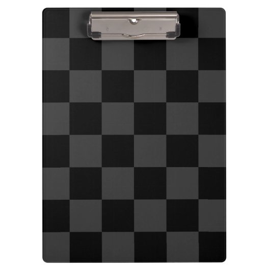 Klassiek Modern Zwart & Rokerig Zwart Checkerboard Klembord (Voorkant)